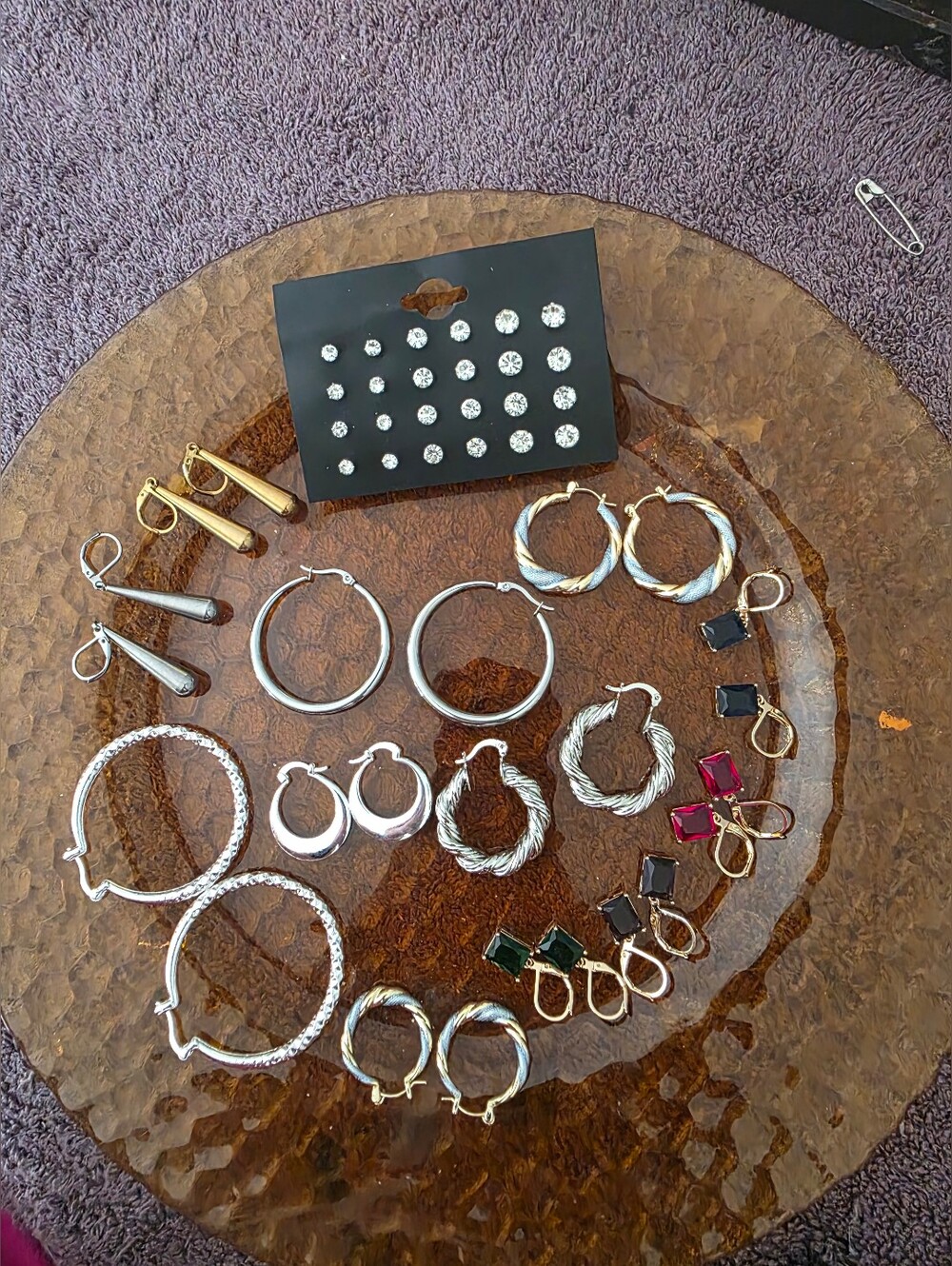 Several Pairs Of Costume Jewelry Earrings